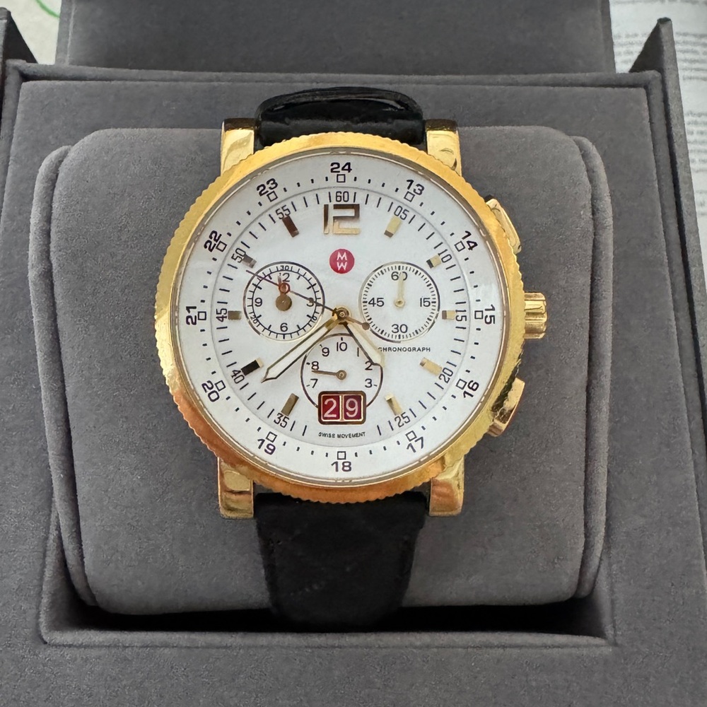 Michele Gold and Black Women's Watch